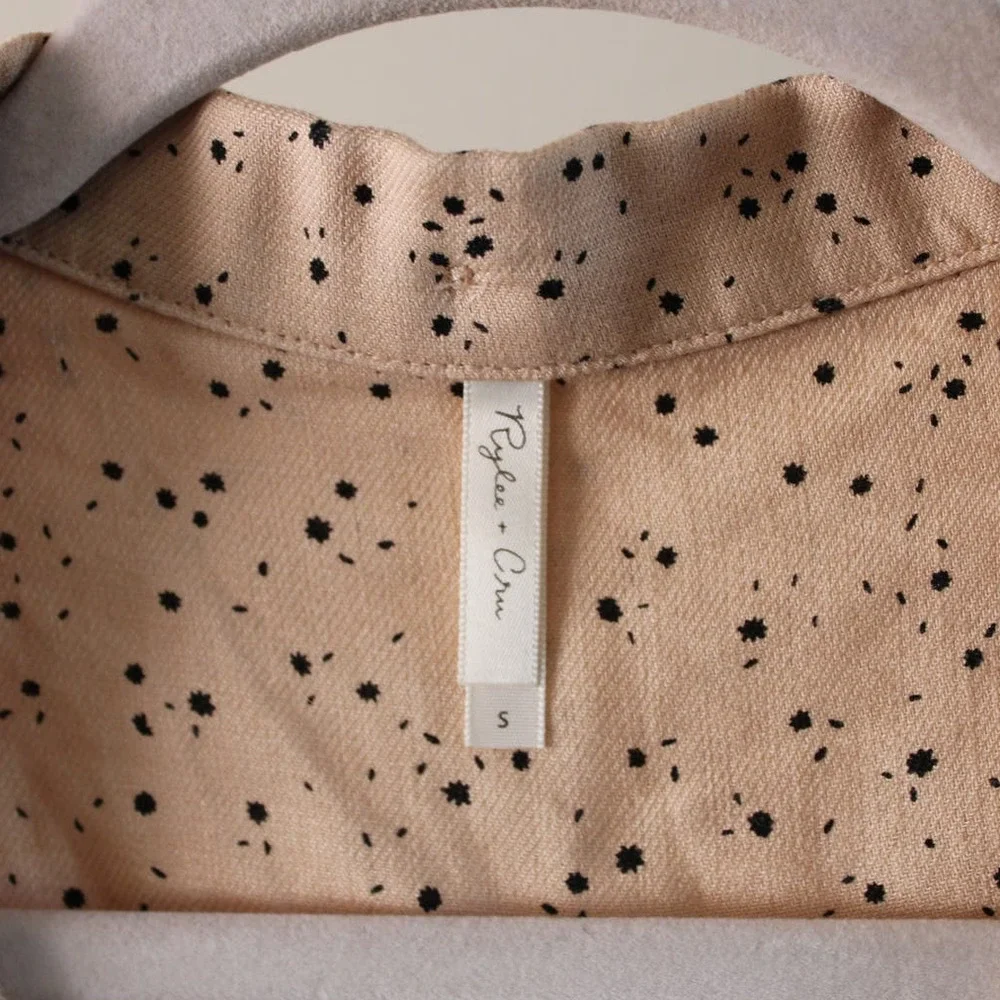 NWT Rylee and Cru Scattered Stars‎ Button Front Dress Petal Pink Small